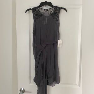 NWT NEW free people gray beaded asymmetrical dress